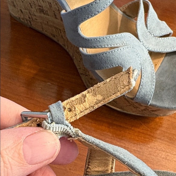 Report Blue Suede Wedge Sandals Size 9.5 - Picture 8 of 12